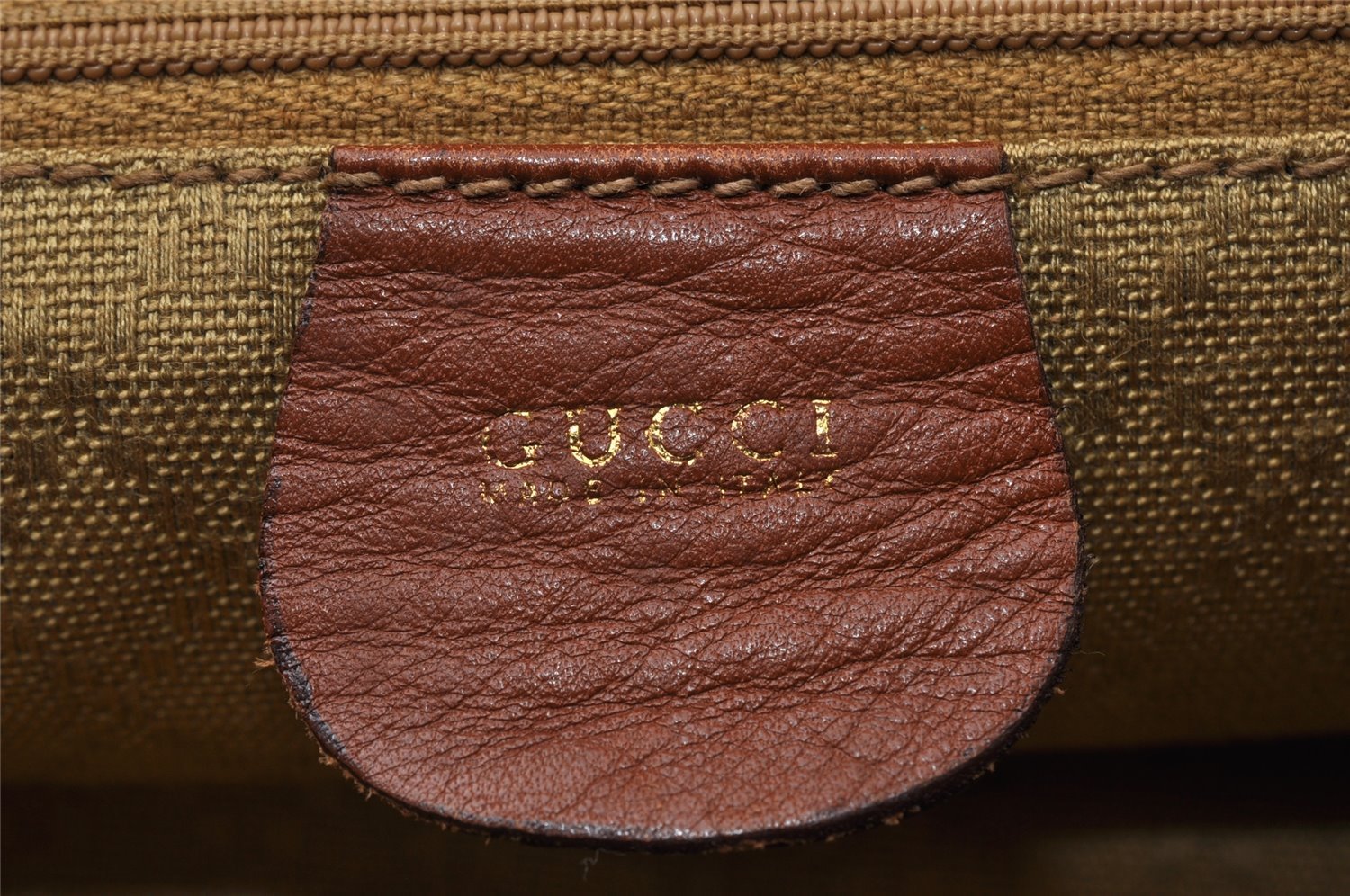 Authentic GUCCI Bamboo Vintage Drawstring Backpack Leather Brown 8155I