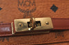 Authentic MCM Vintage Visetos Leather Hand Bag Purse Brown 8156J