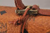 Authentic MCM Vintage Visetos Leather Hand Bag Purse Brown 8156J