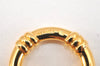 Authentic HERMES Scarf Ring Bouee Circle Design Gold Tone Box 8156K