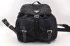 Authentic PRADA Vintage Nylon Tessuto Leather Backpack Black 8157I