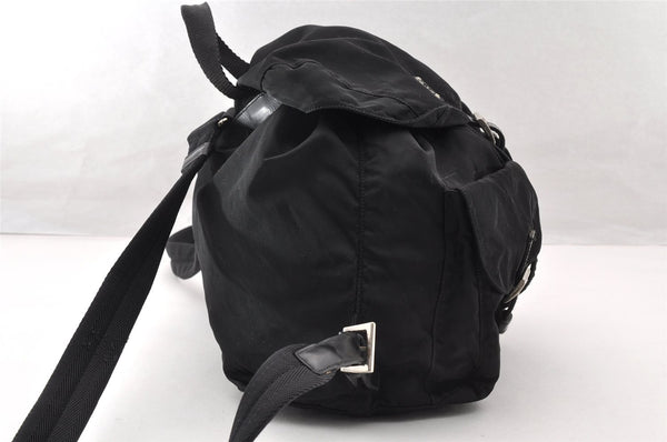 Authentic PRADA Vintage Nylon Tessuto Leather Backpack Black 8157I