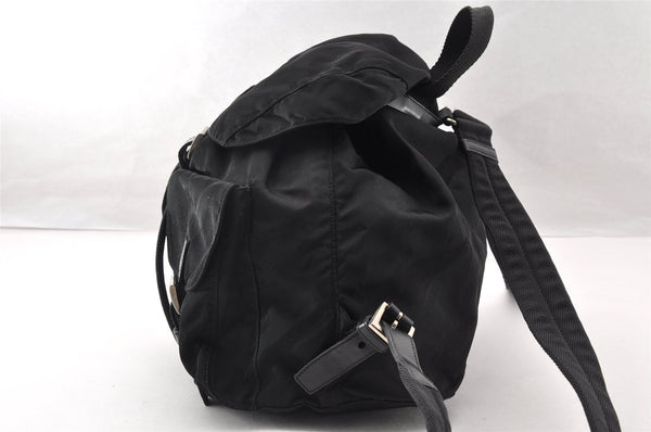 Authentic PRADA Vintage Nylon Tessuto Leather Backpack Black 8157I