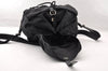 Authentic PRADA Vintage Nylon Tessuto Leather Backpack Black 8157I