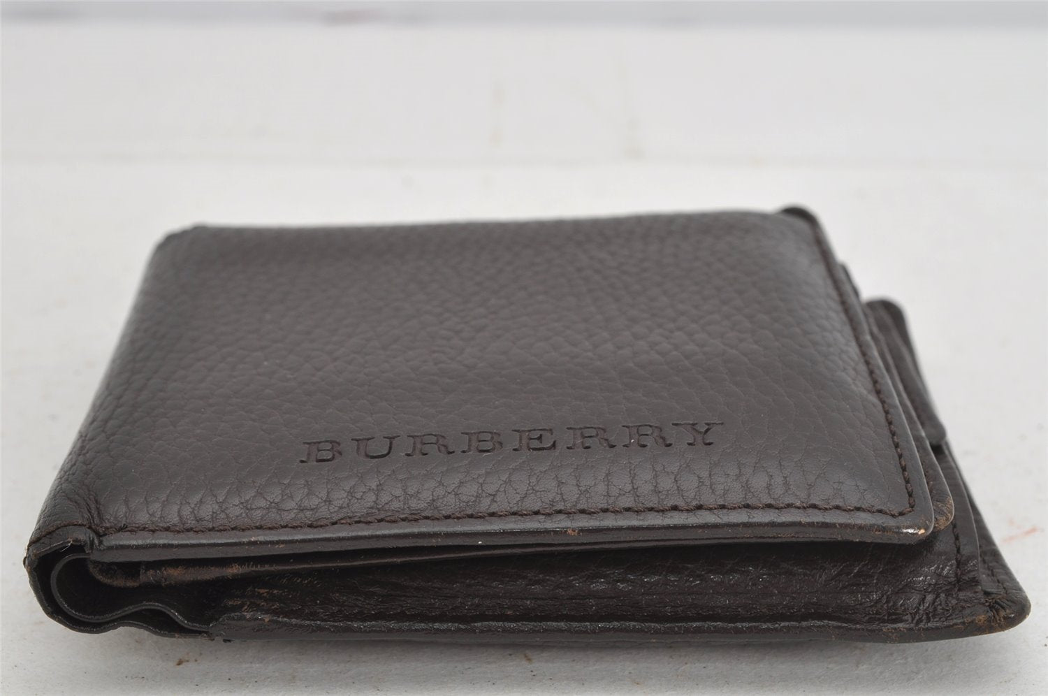 Authentic BURBERRY Vintage Bifold Wallet Purse Leather Brown 8157J