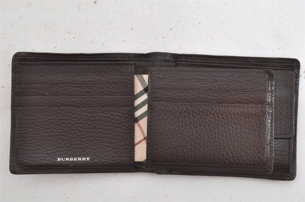 Authentic BURBERRY Vintage Bifold Wallet Purse Leather Brown 8157J