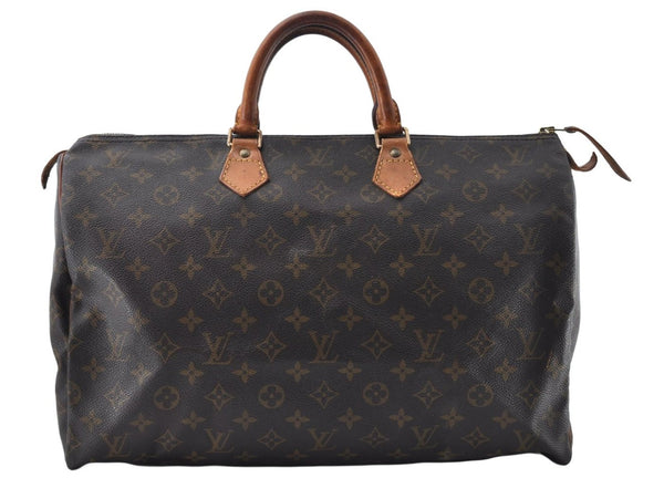 Authentic Louis Vuitton Monogram Speedy 40 Hand Boston Bag M41522 LV 8157M
