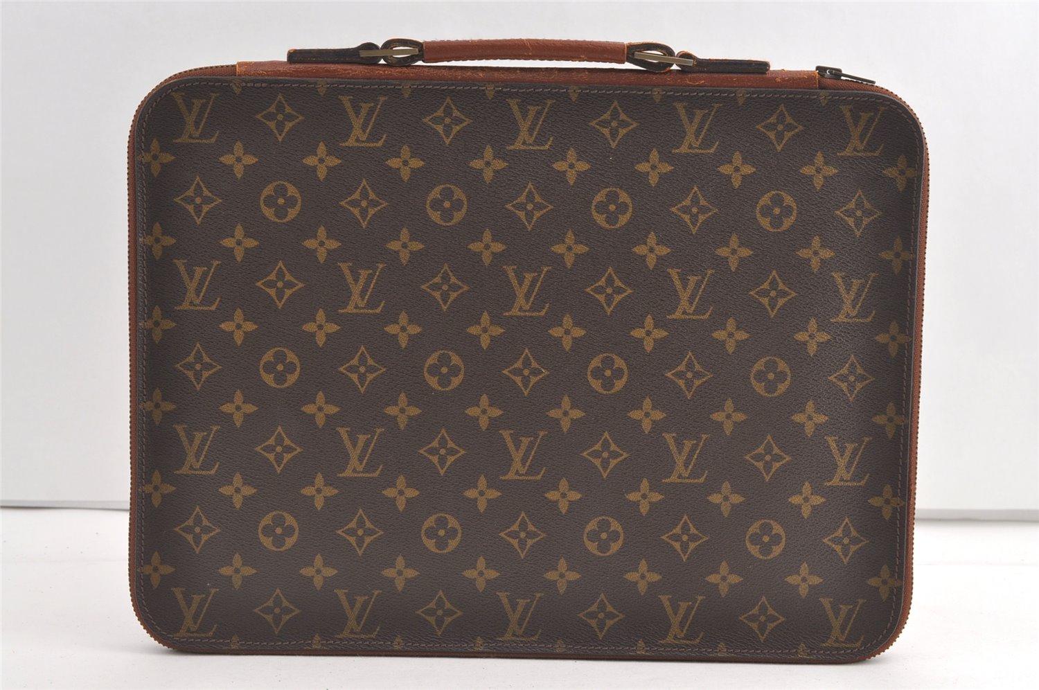 Authentic Louis Vuitton Monogram Briefcase Hand Bag Old Model LV 8158J