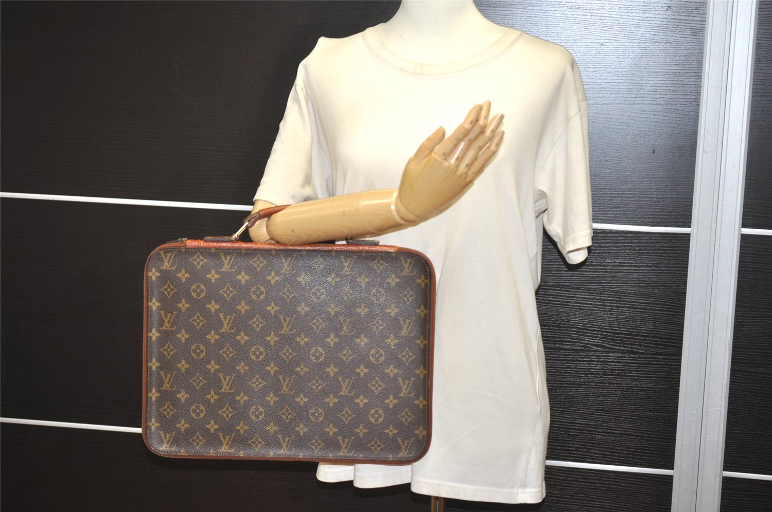 Authentic Louis Vuitton Monogram Briefcase Hand Bag Old Model LV 8158J