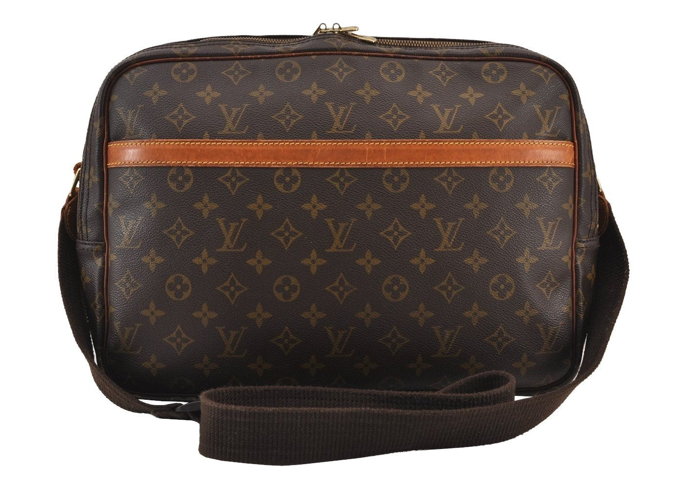 Authentic Louis Vuitton Monogram Reporter GM Shoulder Cross Bag M45252 LV 8159J