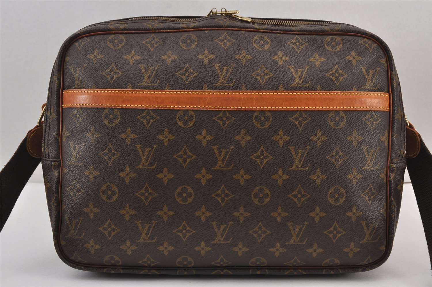 Authentic Louis Vuitton Monogram Reporter GM Shoulder Cross Bag M45252 LV 8159J