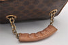 Authentic CELINE Macadam Blason Pattern Vanity Hand Bag PVC Leather Brown 8161I