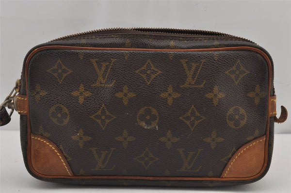 Authentic Louis Vuitton Monogram Marly Dragonne PM M51827 Clutch Bag Junk 8161J