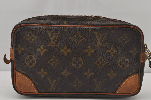 Authentic Louis Vuitton Monogram Marly Dragonne PM M51827 Clutch Bag Junk 8161J