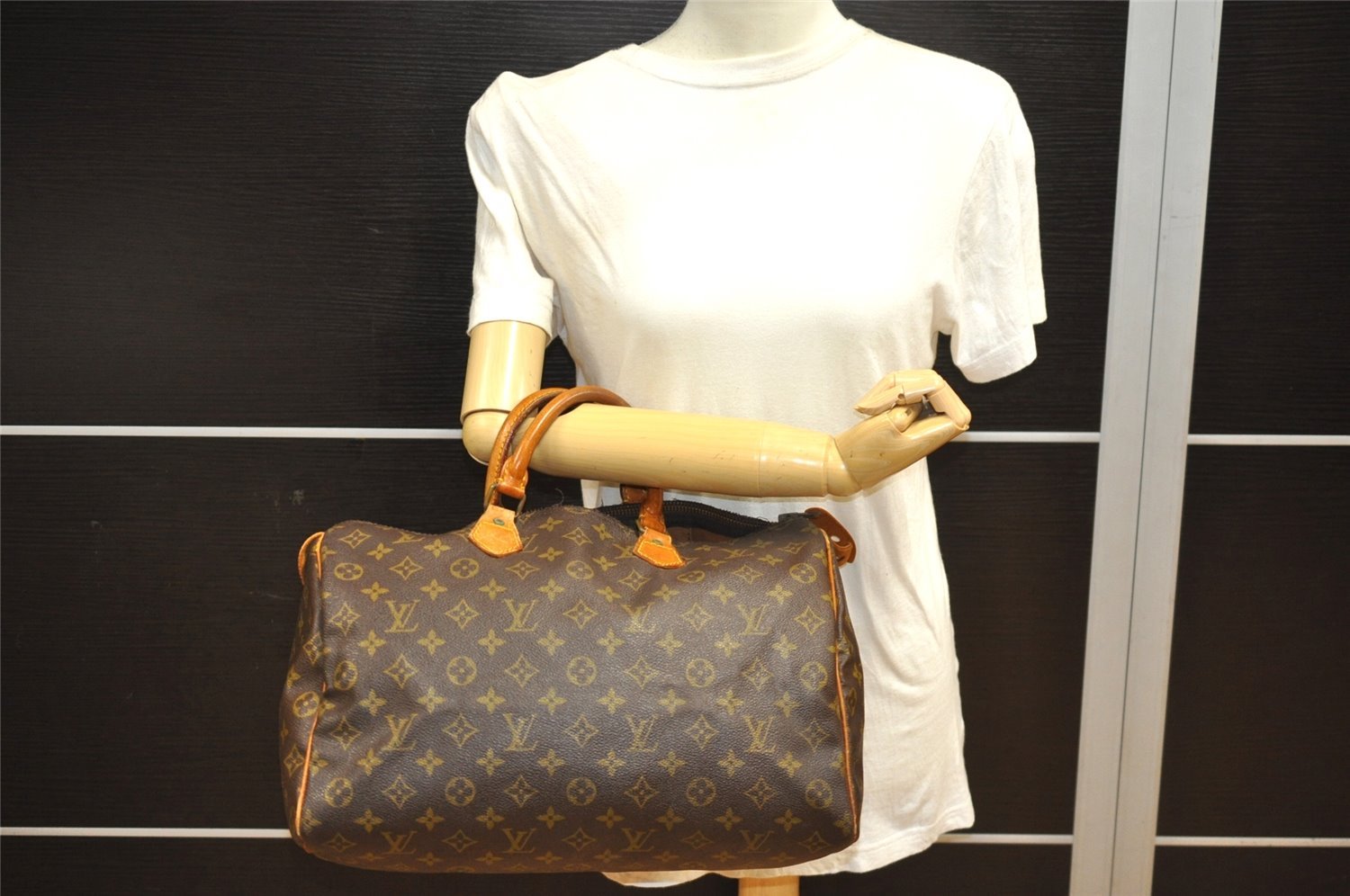 Authentic Louis Vuitton Monogram Speedy 35 Hand Boston Bag Old Model Junk 8163J