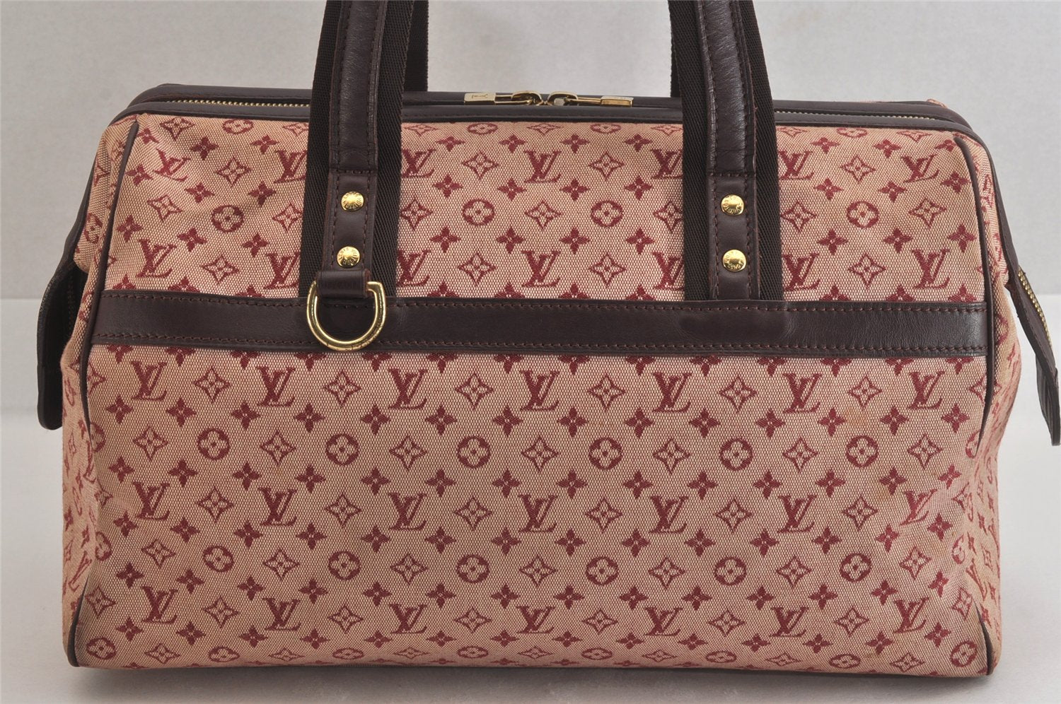 Authentic Louis Vuitton Monogram Mini Josephine GM Hand Bag Pink M92213 LV 8163M