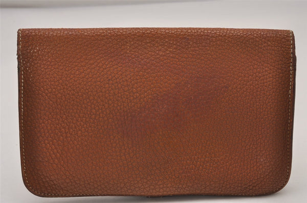 Authentic HERMES Dogon GM Vintage Leather Long Wallet Purse Brown 8164I