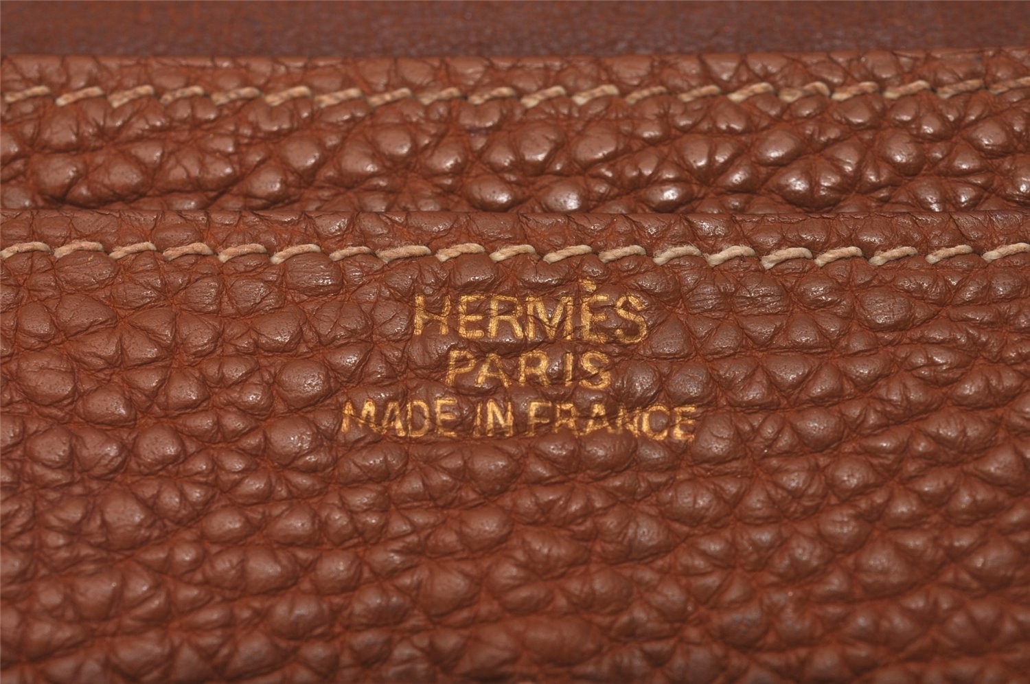 Authentic HERMES Dogon GM Vintage Leather Long Wallet Purse Brown 8164I