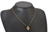 Authentic Christian Dior Gold Tone Rhinestone Chain Pendant Necklace CD 8165I