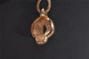 Authentic Christian Dior Gold Tone Rhinestone Chain Pendant Necklace CD 8165I