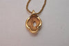 Authentic Christian Dior Gold Tone Rhinestone Chain Pendant Necklace CD 8165I