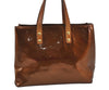 Authentic Louis Vuitton Vernis Reade PM Hand Bag Brown M91146 LV 8165J