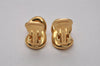 Authentic Christian Dior Vintage Clip-On Earrings Gold Plating CD 8166I