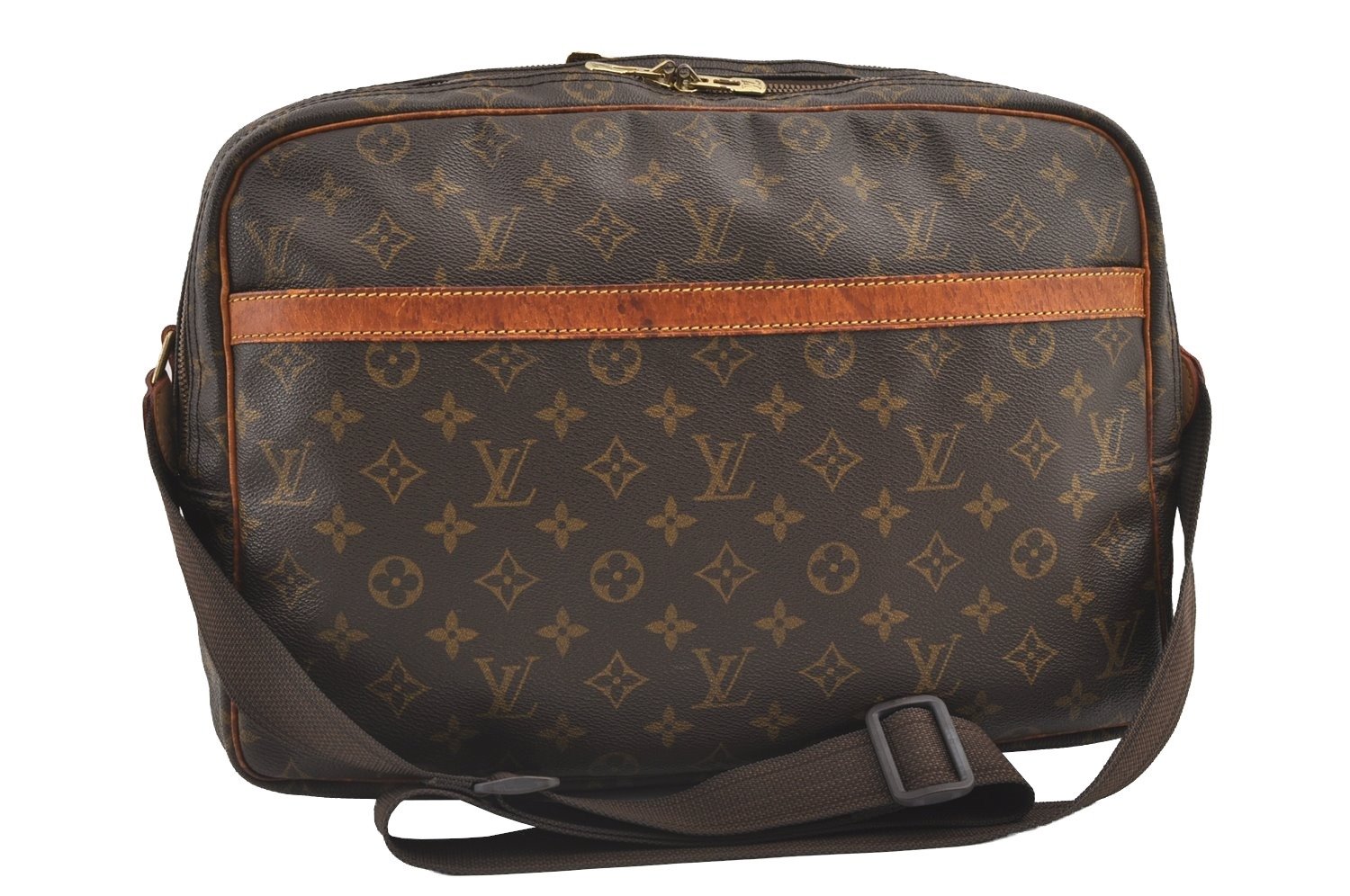 Authentic Louis Vuitton Monogram Reporter GM Shoulder Cross Bag M45252 LV 8166J