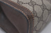 Authentic GUCCI Web Sherry Line Clutch Hand Bag Purse GG PVC Leather Brown 8169I