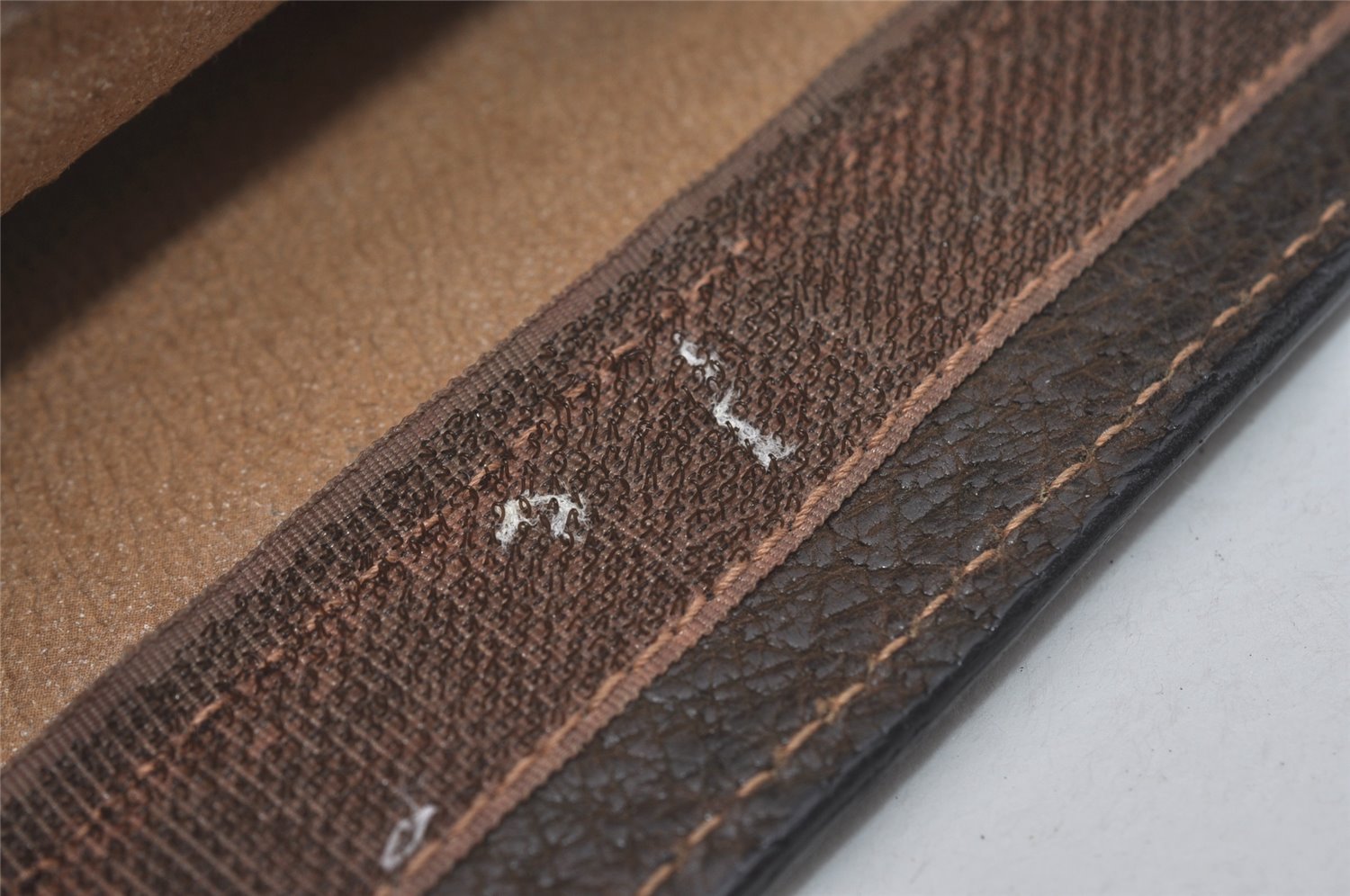 Authentic GUCCI Web Sherry Line Clutch Hand Bag Purse GG PVC Leather Brown 8169I