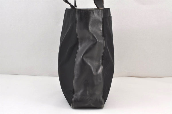 Authentic PRADA Vintage Nylon Tessuto Leather Shoulder Tote Bag Black 8170J