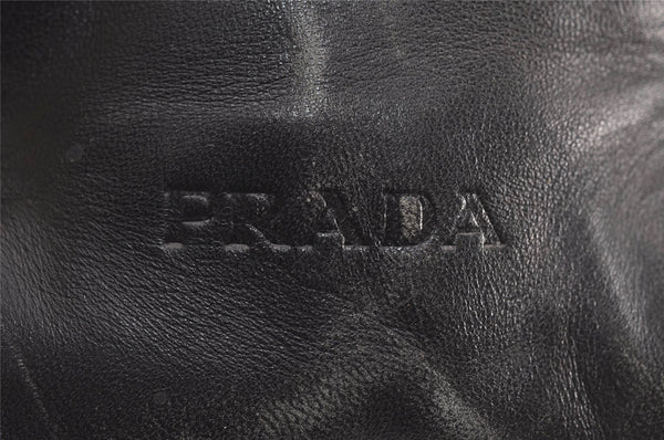 Authentic PRADA Vintage Nylon Tessuto Leather Shoulder Tote Bag Black 8170J