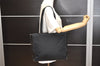 Authentic PRADA Vintage Nylon Tessuto Leather Shoulder Tote Bag Black 8170J