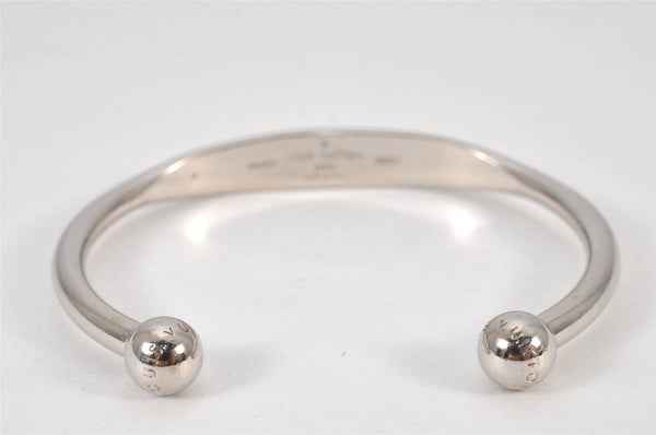 Auth Louis Vuitton Jonk Monogram Bracelet Bangle Silver Tone M64839 LV 8172K