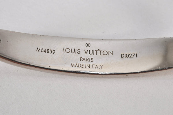 Auth Louis Vuitton Jonk Monogram Bracelet Bangle Silver Tone M64839 LV 8172K