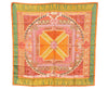 Authentic HERMES Carre 90 Scarf "SUR UN TAPIS VOLANT" Silk Orange Green 8173J