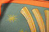 Authentic HERMES Carre 90 Scarf "SUR UN TAPIS VOLANT" Silk Orange Green 8173J