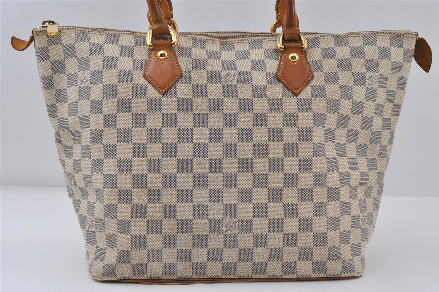 Authentic Louis Vuitton Damier Azur Saleya MM Shoulder Tote Bag N51185 LV 8174I