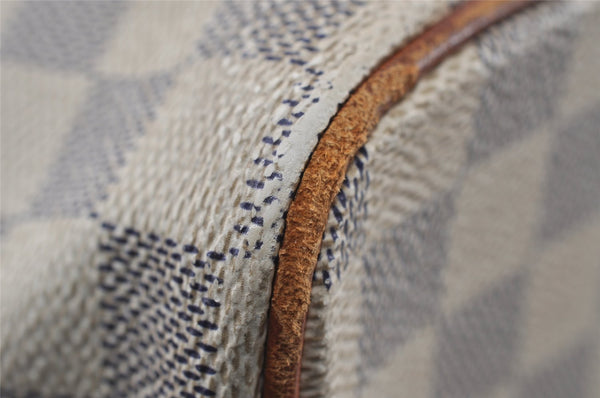 Authentic Louis Vuitton Damier Azur Saleya MM Shoulder Tote Bag N51185 LV 8174I