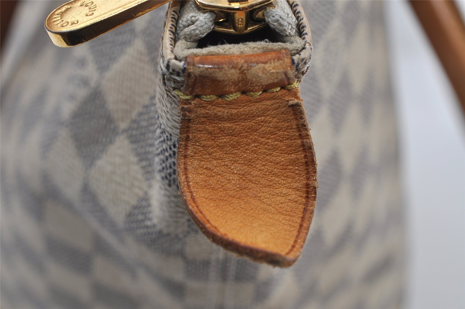 Authentic Louis Vuitton Damier Azur Saleya MM Shoulder Tote Bag N51185 LV 8174I