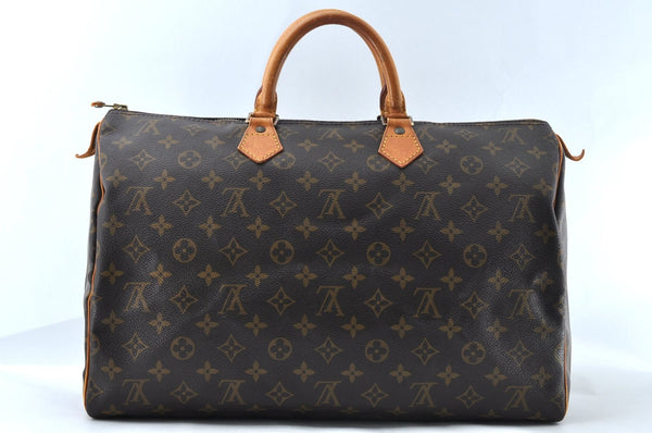 Authentic Louis Vuitton Monogram Speedy 40 Hand Boston Bag M41522 LV 8174M
