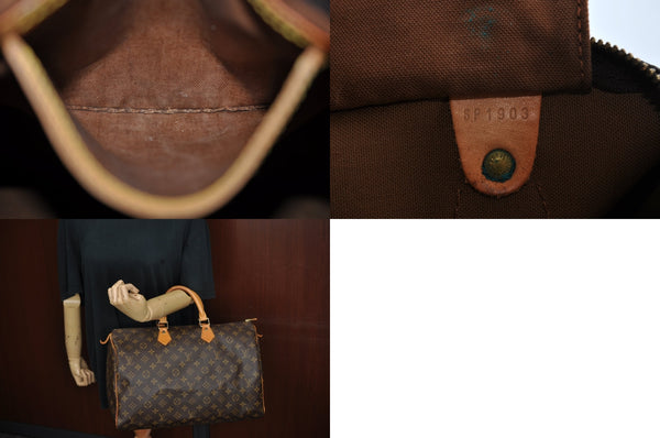 Authentic Louis Vuitton Monogram Speedy 40 Hand Boston Bag M41522 LV 8174M