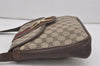Authentic GUCCI Web Sherry Line Shoulder Bag Purse GG PVC Leather Brown 8176I