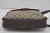 Authentic GUCCI Web Sherry Line Shoulder Bag Purse GG PVC Leather Brown 8176I
