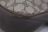 Authentic GUCCI Web Sherry Line Shoulder Bag Purse GG PVC Leather Brown 8176I