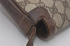 Authentic GUCCI Web Sherry Line Shoulder Bag Purse GG PVC Leather Brown 8176I