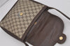 Authentic GUCCI Web Sherry Line Shoulder Bag Purse GG PVC Leather Brown 8176I