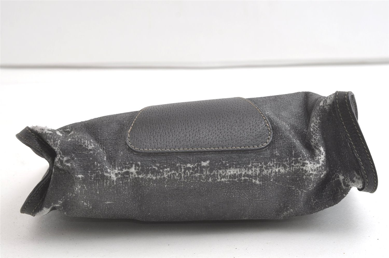 Authentic GUCCI Web Sherry Line Clutch Hand Bag PVC Leather Black Junk 8176J