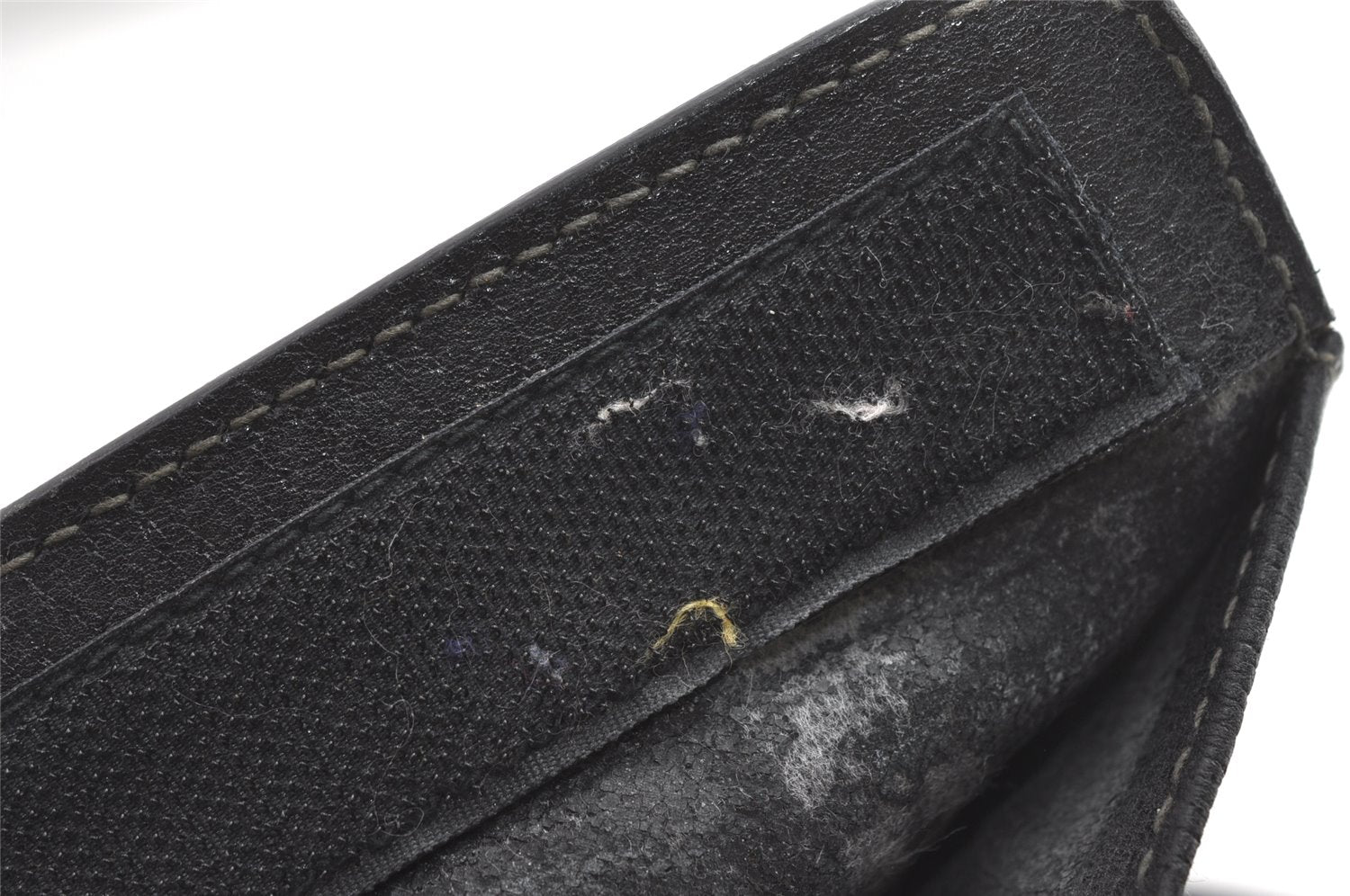 Authentic GUCCI Web Sherry Line Clutch Hand Bag PVC Leather Black Junk 8176J