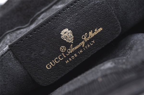 Authentic GUCCI Web Sherry Line Clutch Hand Bag PVC Leather Black Junk 8176J